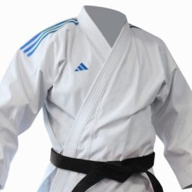 Кимоно для карате (ката) Adidas Shori белое с синими полосами K999ST WKF - Фото №6