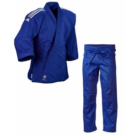 Кимоно для дзюдо Adidas Club J350BP синее с серебряными полосами