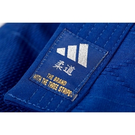 Кимоно для дзюдо Adidas Club J350BP синее с серебряными полосами - Фото №5