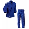 Кимоно для дзюдо Adidas Club J350BP синее с серебряными полосами