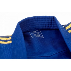 Кимоно для дзюдо Adidas Club J350 синее с золотыми полосами - Фото №4