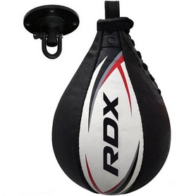 Пневмогруша боксерська RDX 2Y Boxing Speed Ball Leather Multi White/Red + кріплення (2SBL-S2WR)