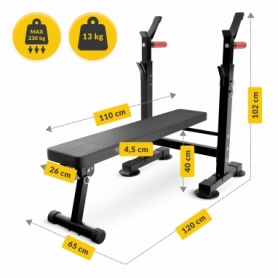 Лава для жиму зі стійками 4FIZJO Pro+ Black (P-5905973402590) - Фото №2