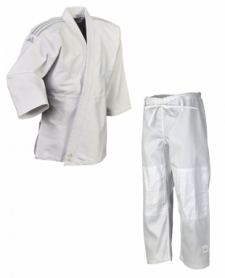 Кимоно для дзюдо Adidas Judo Uniform Club белое с серебрянными полосами (J350P)