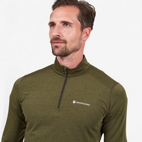 Термокофта чоловіча Montane Dart Thermo Zip Neck зелена (MDTZNKEL) - Фото №5