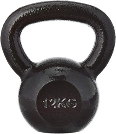 Гиря чавунна Toorx Black з гумовою підставкою, 12 кг (KGV-12)