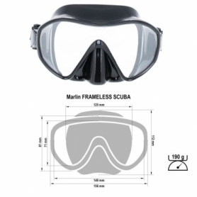 Маска для дайвінгу Marlin Frameless Scuba Black (213360) - Фото №6