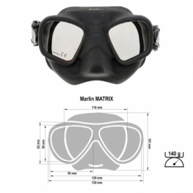 Маска для підводного полювання Marlin Matrix Black з дзеркальним склом (214177) - Фото №6