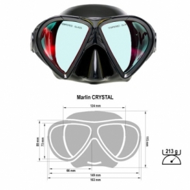 Маска для дайвінгу Marlin Crystal Black з просвітленим склом (216181) - Фото №5