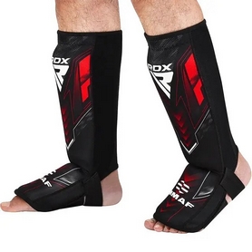 Захист для ніг (гомілка+стопа) для MMA RDX Neopren Shin Instep IMMAF червоний (SGN-IMF-1R) - Фото №3