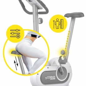 Велотренажер магнітний Cornix Hanna White/Grey (EB-HANNA-WG) - Фото №2