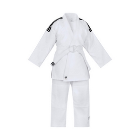 Кимоно для дзюдо Adidas Judo Uniform Club белое c черными полосами