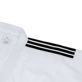 Кимоно для дзюдо Adidas Judo Uniform Club белое c черными полосами - Фото №6