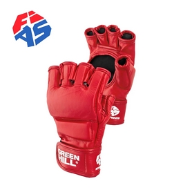 Перчатки для боевого самбо Green Hill FIAS кожаные красные (MMC-0026)