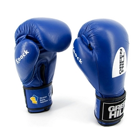 Перчатки боксерские с печатью ФБУ Green Hill Knock, синие (KBK-2105) - Фото №2