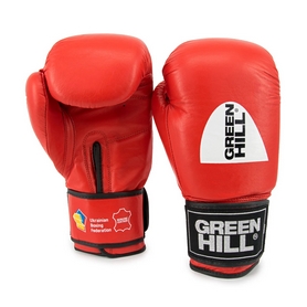 Перчатки боксерские с печатью ФБУ Green Hill Knock, красные (KBK-2105) - Фото №2