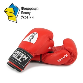 Перчатки боксерские с печатью ФБУ Green Hill Knock, красные (KBK-2105) - Фото №3