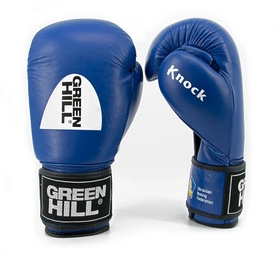 Перчатки боксерские с печатью ФБУ Green Hill Knock, синие (KBK-2105)
