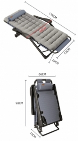 Розкладне крісло-шезлонг із подушкою WCG (FCB-S03PP) - Фото №3