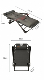 Розкладне крісло-шезлонг із подушкою WCG (FCB-S06PС) - Фото №4