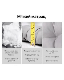 Розкладне крісло-шезлонг із подушкою WCG (FCB-S01PP) - Фото №6