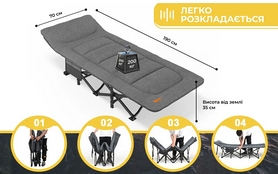 Розкладне ліжко (розкладачка) WCG з матрацом і подушкою (CC-S08) - Фото №9