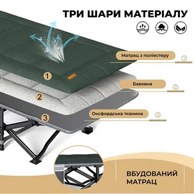 Розкладне ліжко (розкладачка) WCG з матрацом і подушкою (CC-S11) - Фото №6